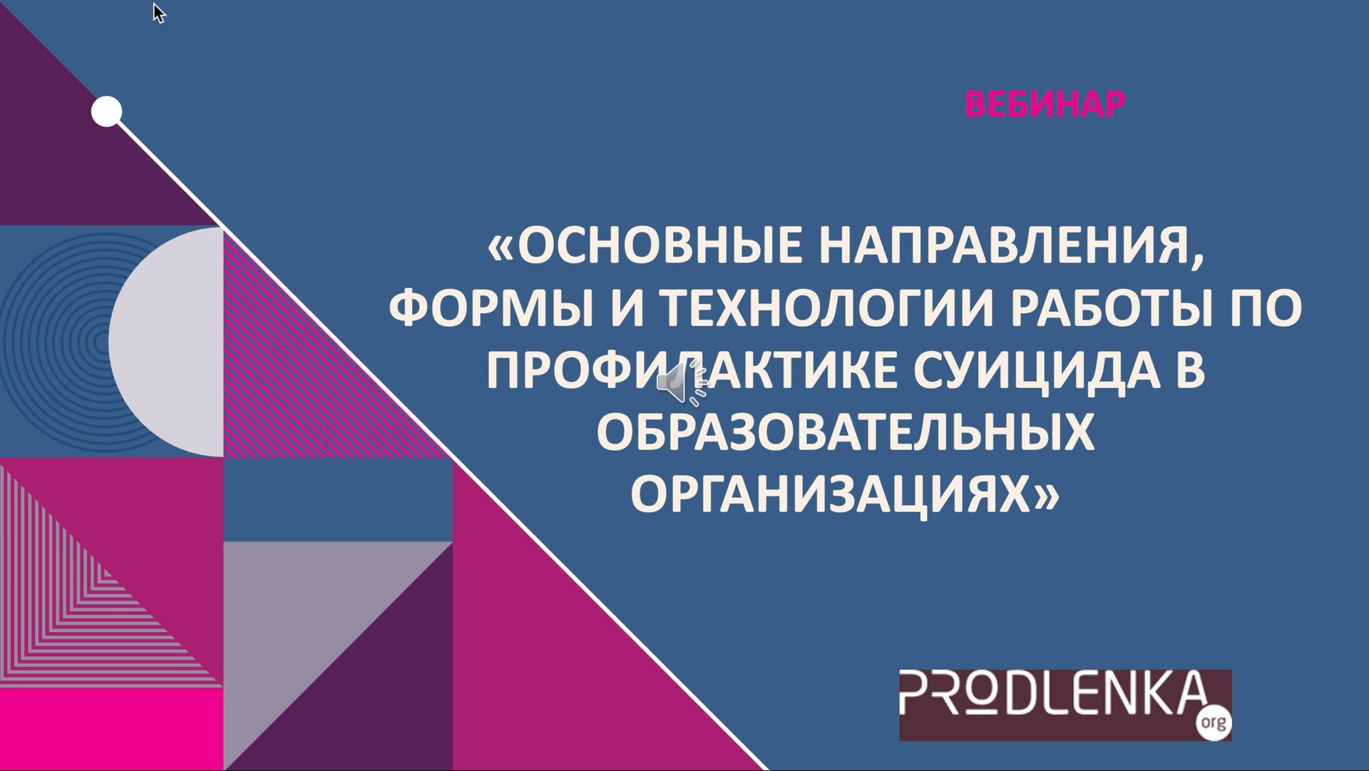 Вебинар «Основные направления, формы и технологии работы по профилактике суицида в образовательных о смотреть онлайн