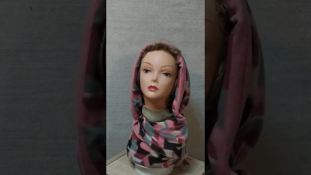 Шарф-Капюшон на подкладе из флиса 2-ух цветов Шерсть 50%. Артикул:111707а смотреть онлайн