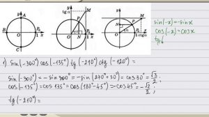 Вычислить значение тригонометрического выражения sin(-300°)cos(-135°)tg(-210°)ctg(-120°)