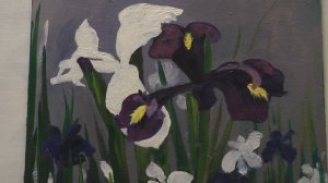 Ирисы маслом на холсте поэтапно. Irises. Oil painting. Picture