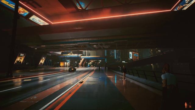 Cyberpunk 2077 - Relaxing Walking Tour - Westbrook - Night City - 4k