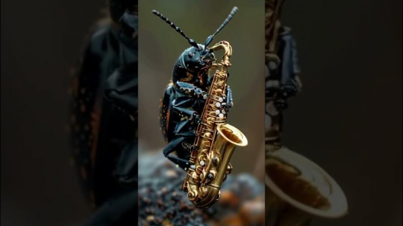 Beetle plays saxophone #Bugs #saxophone #saxtenor #moments #syntheticsax #romantic