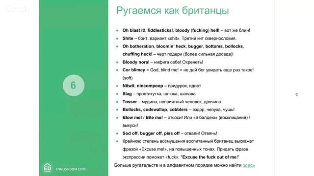 Нецензурная лексика на английском
