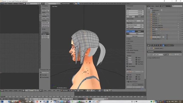 Прическа для Sims4 в Blender и Sims4Studio
