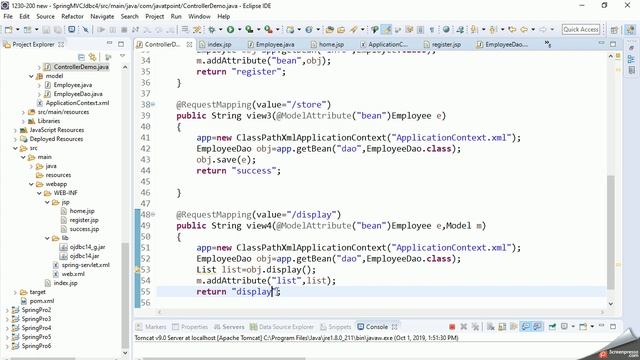 Java Spring MVC Jdbc Insert display смотреть онлайн