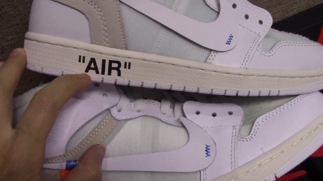 Real Vs Fake Off-White Air Jordan 1 Triple White Comparison