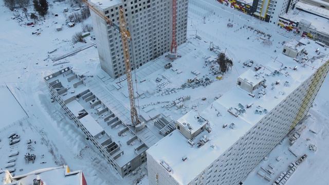Ход строительства ЖК "За ручьём". Дом 4, г. Сургут. Декабрь 2021 год. смотреть онлайн