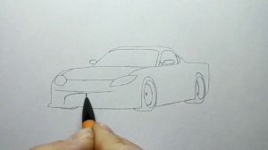 How to draw a MAZDA RX-7 VEILSIDE FORTUNE 1997 / drawing Han's car from Fast and Furious 3