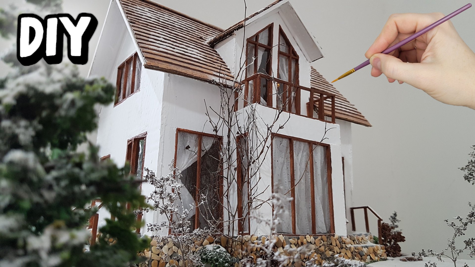 Загородный зимний домик из картона своими руками / DIY смотреть онлайн