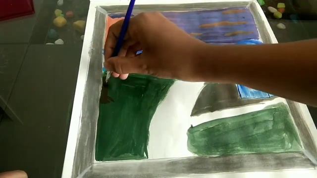 Window view landscape natural scenery painting for beginners|window acrylic painting|landscape view смотреть онлайн