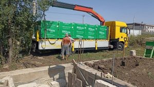 ?Как нам выгружали 15 кубов газоблока 625х400х250 манипулятором