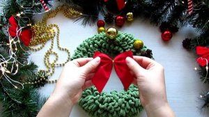 Новогодний венок из Alize Puffy/ Alize Puffy Fine/Alize Puffy Fur