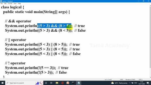 Learn Java | Operators in Java in Tamil | Part 4 | தமிழ் அகாடமி смотреть онлайн