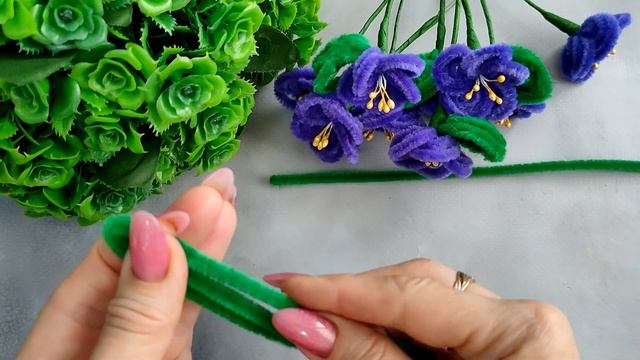 Фиалка из синельной проволоки своими руками Цветы из синельной проволоки Легко и просто\Master diy