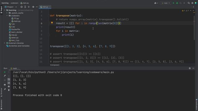 Matrix Transpose on codewars видео из отпуска ;) смотреть онлайн