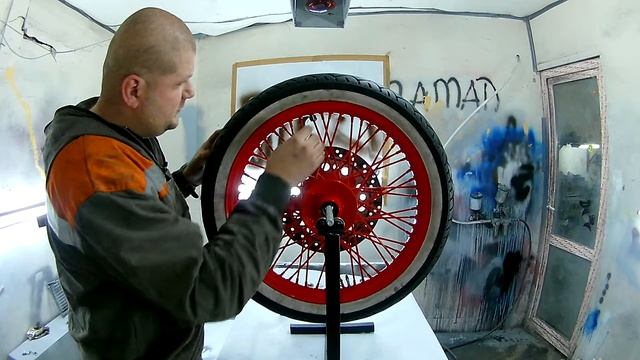 Балансировка мото колес. Мотосервис "Телега".