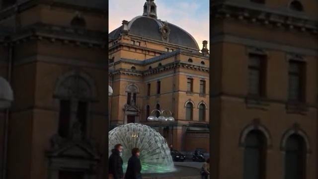 Norway Oslo parliament fountain street music Норвегия Осло парламент фонтан уличная музыка