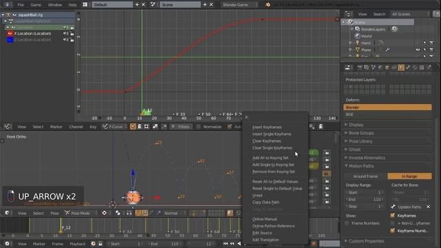 Blender Level Up уроки по анимации. Урок up03a (Анимация мяча или шарика в Блендер)