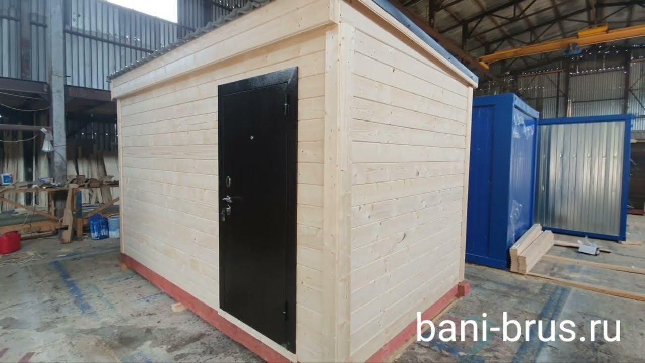 Бытовка из бруса на основе проекта «Суханово», 4×2.3 метра (bani-brus.ru)