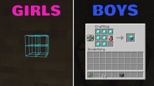 Девочки против мальчиков добывают алмазы! Что внутри Вардена в майнкрафте?