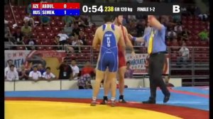 Finale 1-2 Greco-Roman 120 Kg (AZE) Abas ABDULLAYEV vs (RUS) Sergey SEMENOV