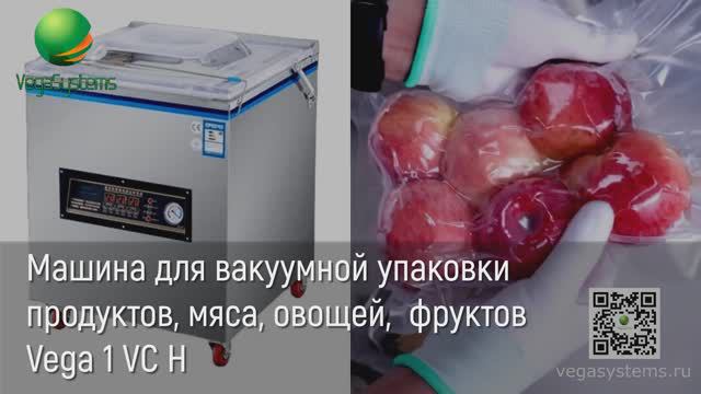 Вакуумная упаковка пищевых продуктов, мяса, овощей, яблок, курицы Vega 1 VC H | Вакуумация продуктов