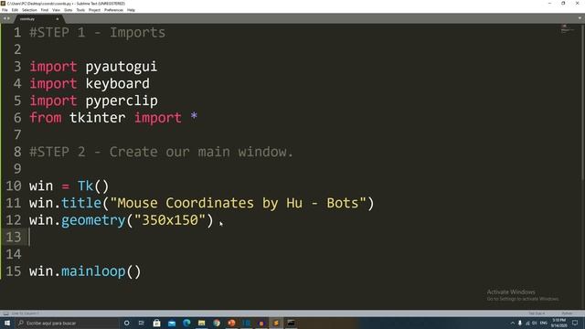 Coding a Mouse Tracker Program