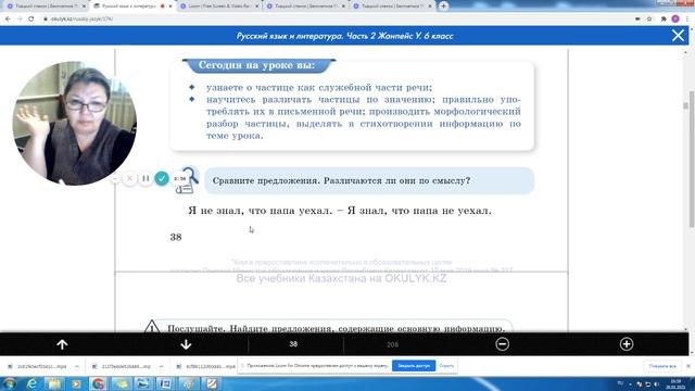 6 кл. 52-53 Как служебное слово может изменить смысл предложения? Частица (1 часть) смотреть онлайн
