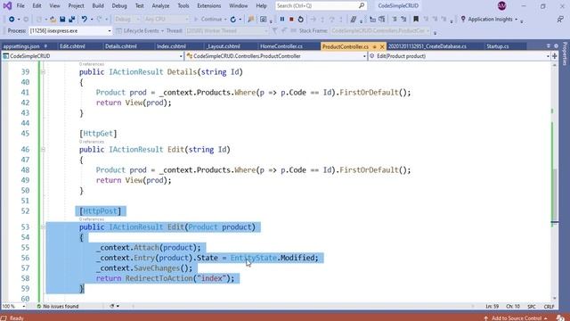AJAX asp.net core 5 MVC crud operations using EF Core Partial View JQuery  Code First UpdatePanel