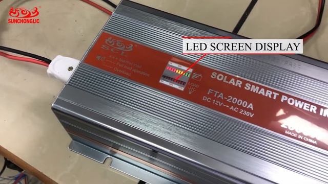 Sunchonglic LED Modified Sine Wave Inverter 12V 24V 2000VA Full Output Power TestFTA-2000AB