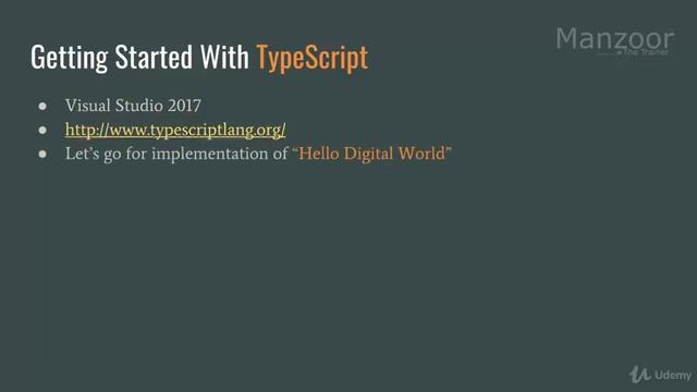 Learn TypeScript From Scratch : Getting Started With TypeScript