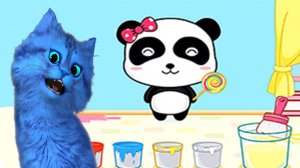 МИУ МИУ! СМЕШЕНИЕ КРАСОК С КОТЕНКОМ АЛЬБО ? ДЕТСКАЯ РАЗВИВАЮЩАЯ ИГРА Baby Panda Color Mixing Studio