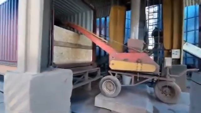 Погрузка Льна в контейнер для экспорта. Россия.