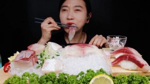 대방어 못지 않은 방어회 !!! 리얼사운드 먹방 ASMR RAW FISH YELLOWTAIL SASHIMI MUKBANG EATING SOUNDS NO TALKING | NAJI
