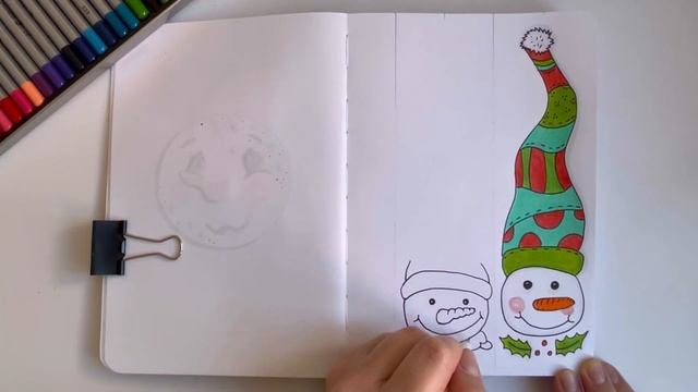 Как нарисовать снеговика на закладке для книг | Сделать закладку из бумаги своими руками Новый год