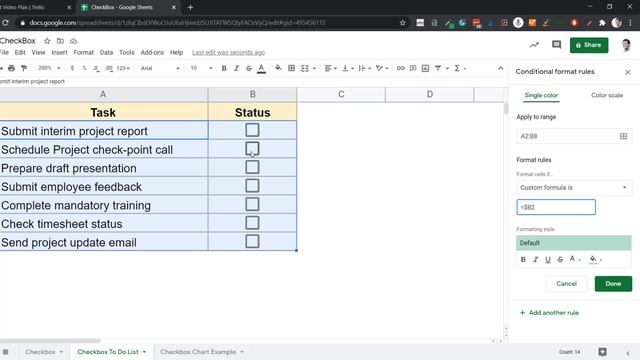 How to Add Checkbox in Google Sheets (Making Interactive To-Do Lists)