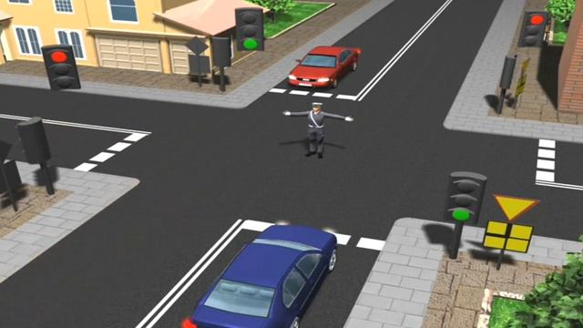 (24) Приоритетность светофора и регулировщика. ПДД в Польше. смотреть онлайн