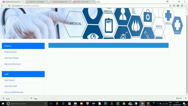 Hospital Management System Insert data into database #2 Admin panel - Php, Mysqli, Bootstrap