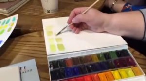 Смешиваем зеленый цвет в акварели, часть 2