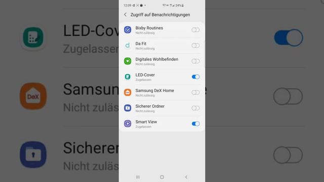 Samsung Mobile Dafit Apps Benachrichtigungseinstellungen und Software-Autostart deutsche Version