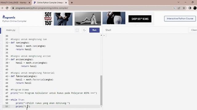 Kalkulator Rumus MIPA dengan Python: Mempermudah Perhitungan dalam IPA dan Matematika
