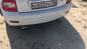 Раздвоенный выхлоп стингер Лада приора