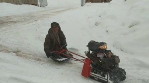 Мотобуксировщик из скутера, испытания