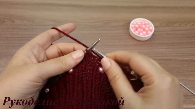 Свитер для девочки с бусинами.Часть №3 смотреть онлайн