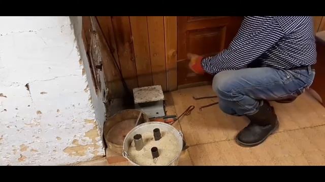 Плавка алюминия в банной печке