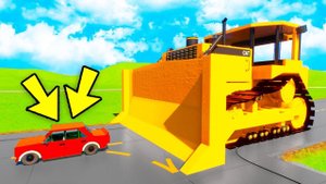 ОГРОМНЫЙ УНИЧТОЖИТЕЛЬ МАШИН ПРОТИВ МАЛЕНЬКОЙ ЛЕГО ТАЧКИ! КОШКИ МЫШКИ В БРИК РИГС (Brick Rigs)