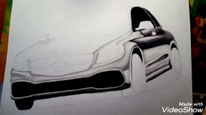 Skethbook  / мерседес цветными карандашами / как нарисовать мерседес