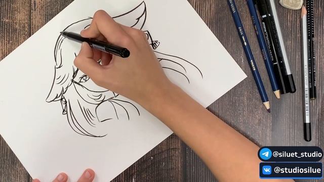 РИСУЕМ ПЕРСОНАЖА ЯЭ МИКО ИЗ ОНЛАЙН ИГРЫ ГЕНШИН ИМПАКТ