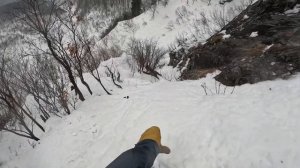 Красная Поляна лютый фрирайд маршрут. Опасно не повторять! Водопад Поликаря. GoPro 11 mini