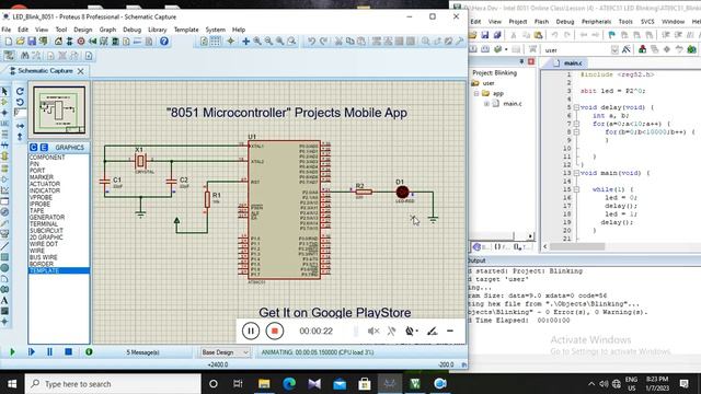 LED Blinking with AT89C51 (8051 Microcontroller) смотреть онлайн